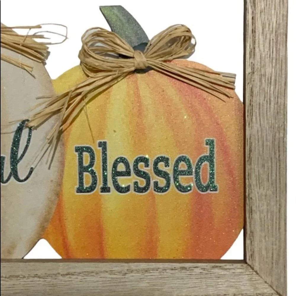 Modern Farmhouse Wall Hanging Fall Autumn Halloween Thanksgiving Decor 14 x 8 in